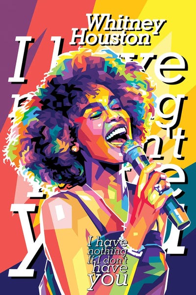 Choose Size & Media Type D WHITNEY HOUSTON PRINT Canvas or Poster 